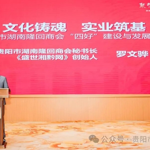 贵阳市湖南隆回商会秘书长罗文骅在全球邵商联席会上分享“四好”商会建设经验